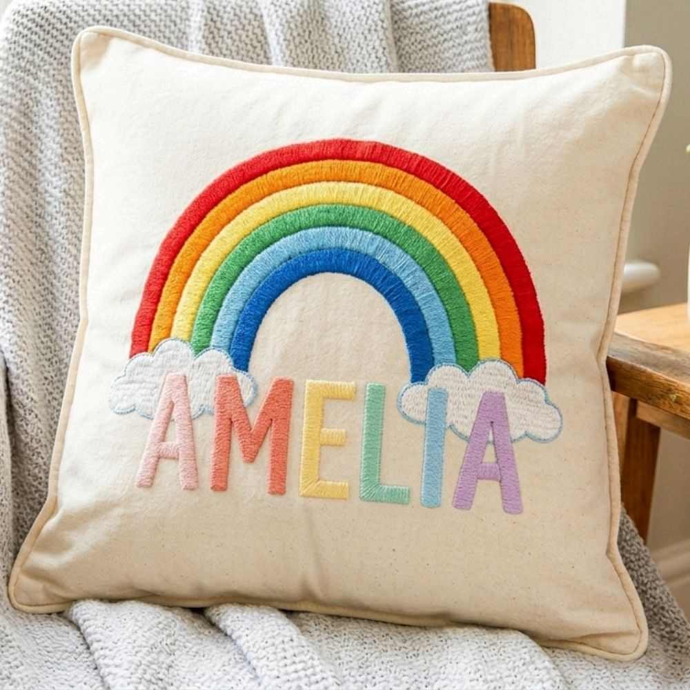 Rainbow Name Cushion