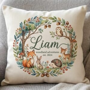 woodland-creatures-name-cushion