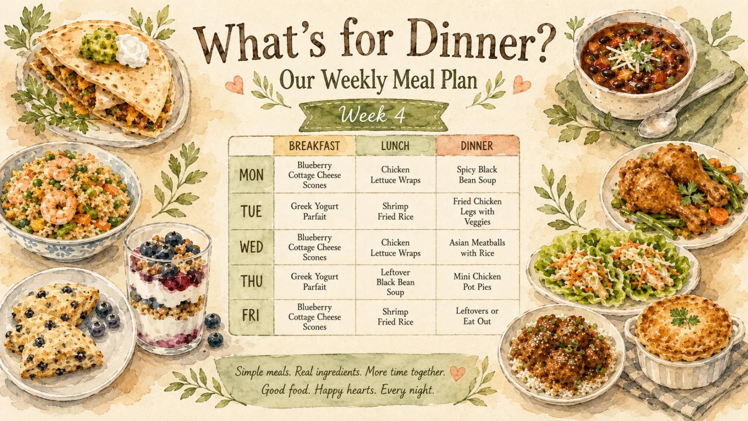 What’s for Dinner Goals! Our Weekly Meal Plan Week 4