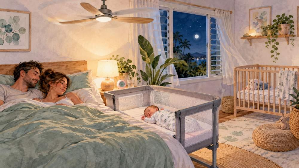 How Long Australian Summer Babies Use a Bedside Cot